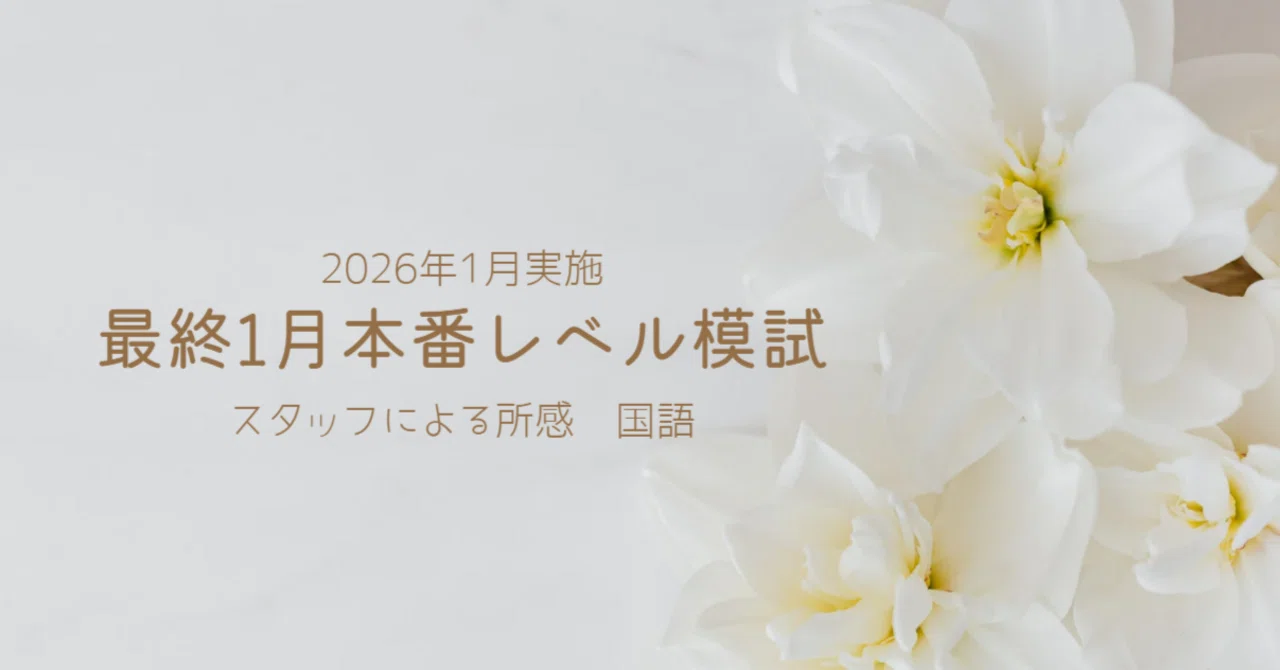 2026年1月実施 最終1月東大本番レベル模試 スタッフによる所感 国語