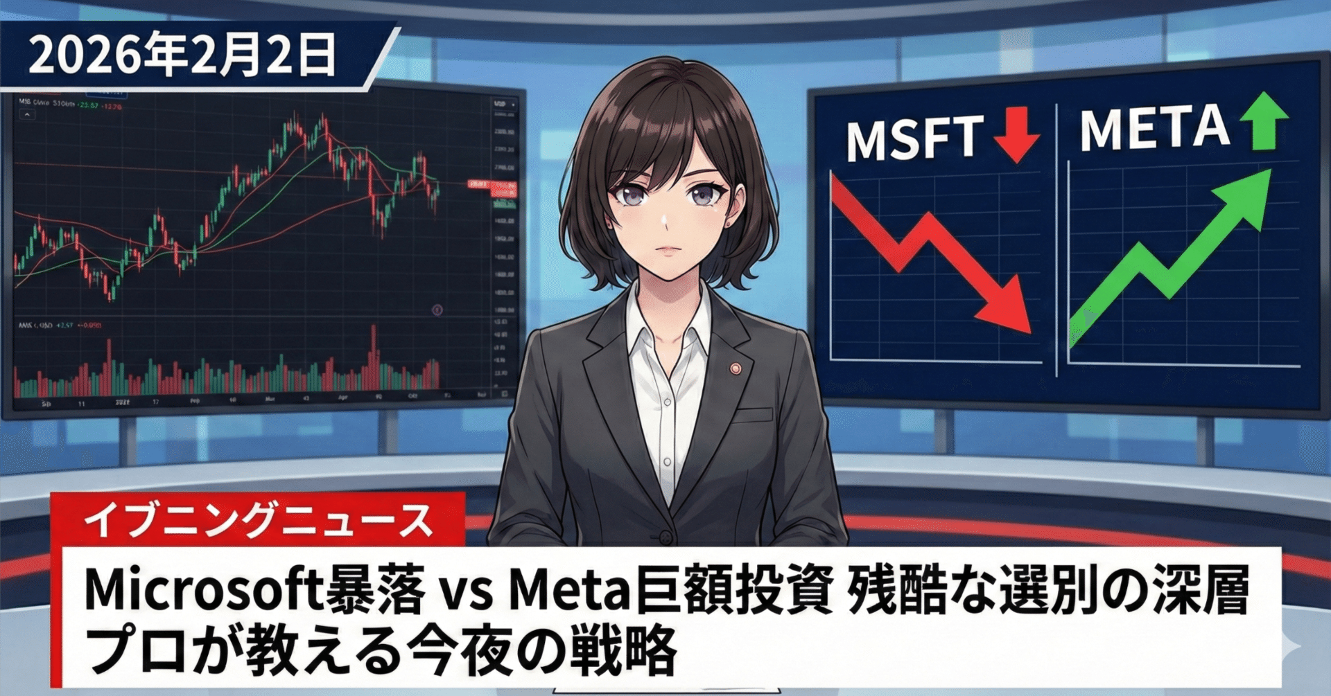 2/2 今夜の米国株戦略》Microsoft暴落の横で、なぜMetaだけが「AI投資