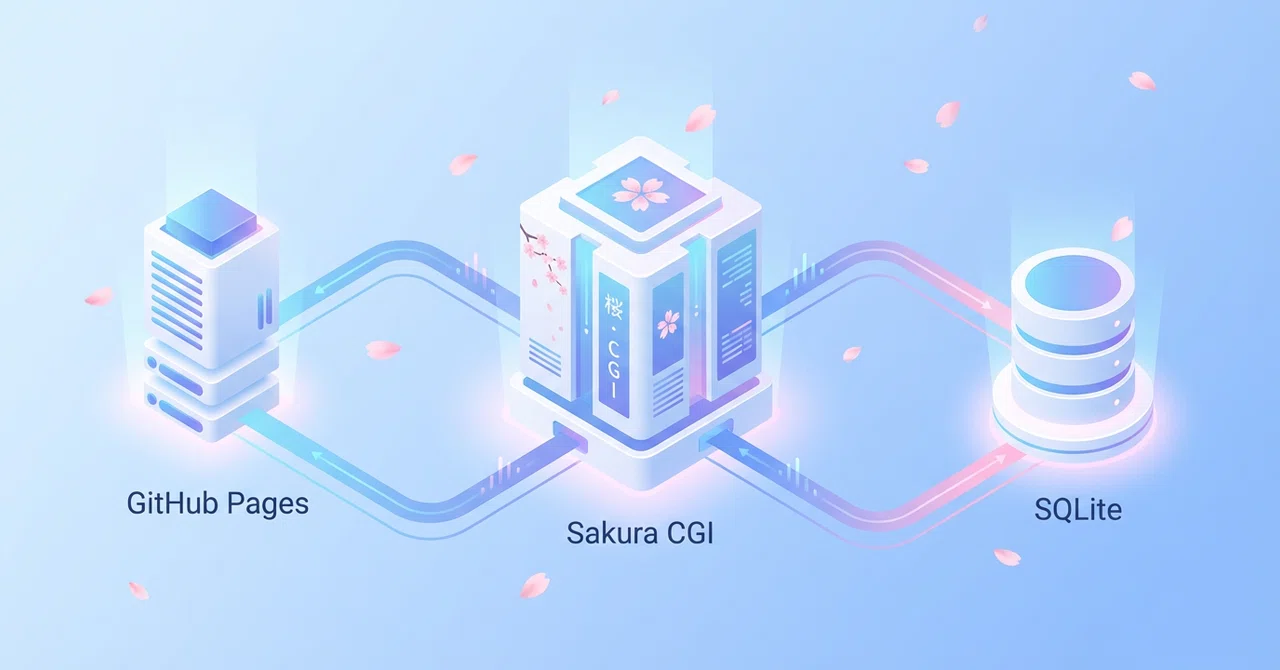 Sakura CGI × GitHub Pages で作る、月131円のデータベース駆動型ウェブアプリ｜hantani