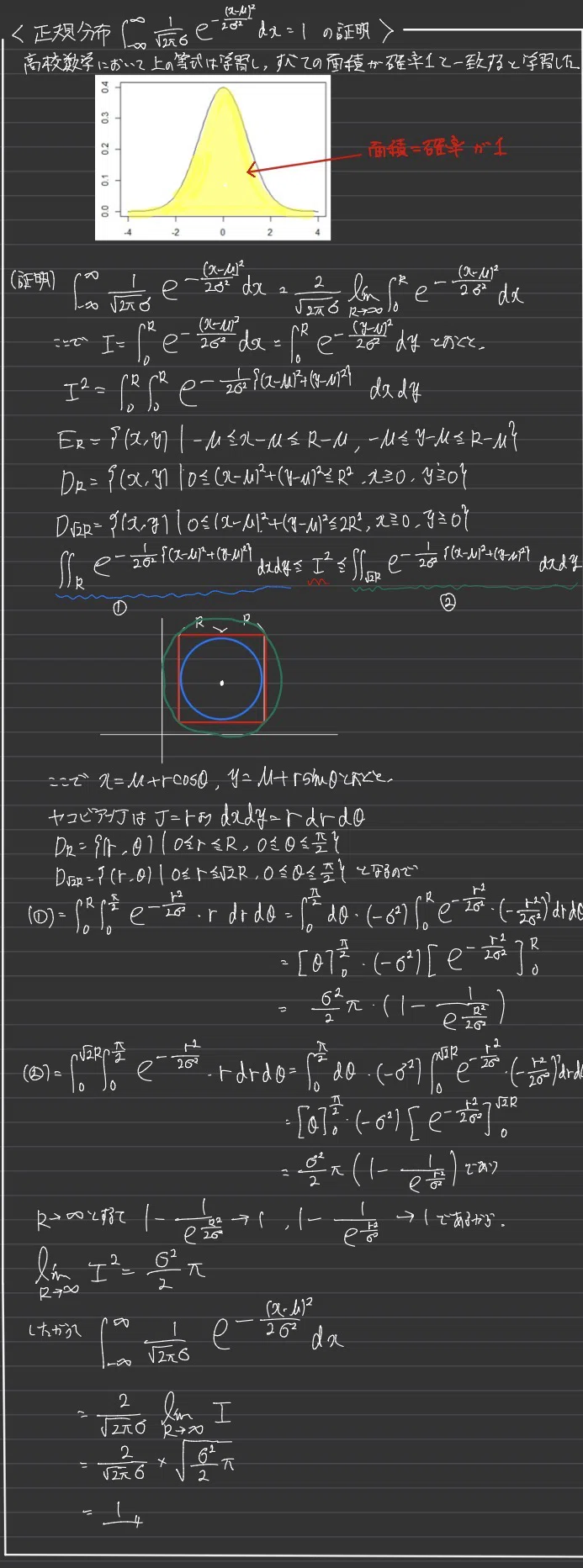 数学検定1級に向けて【重積分③】正規分布、立体の体積、曲面積、3重