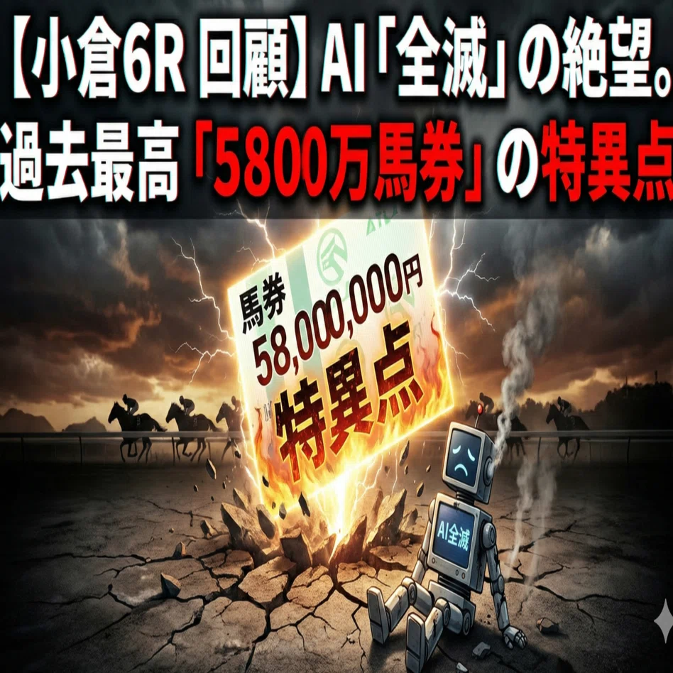 小倉6R 回顧】AI「全滅」の絶望。 過去最高「5800万馬券」 の特異点