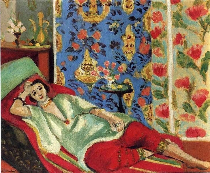 アンリ・マティス(Henri Matisse)、【片足ひざを立て坐るオダリスク】-