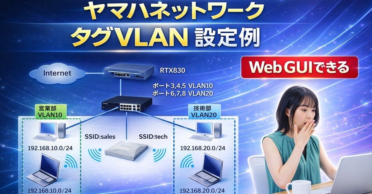 ヤマハネットワーク WebGUIでできるタグVLAN設定例｜IP実践道場
