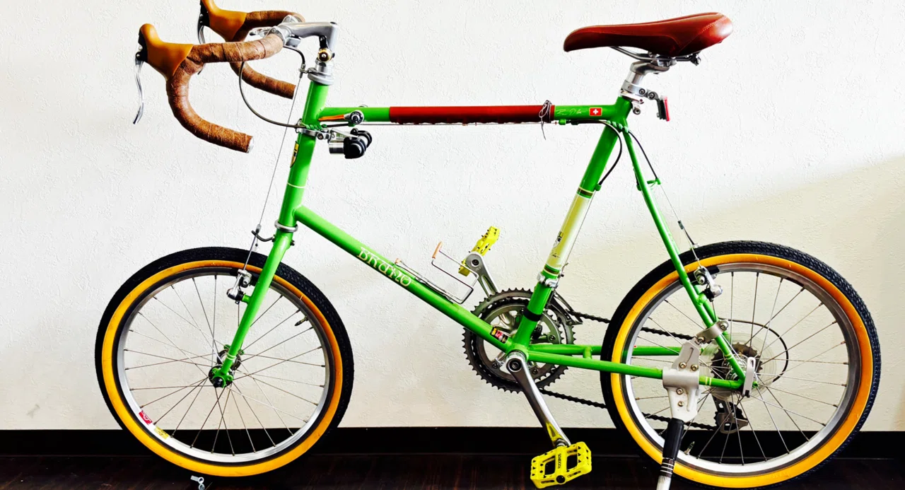 BRUNOロード20をクラシックランドナー風にカスタム｜BROOKS B17 × MKS