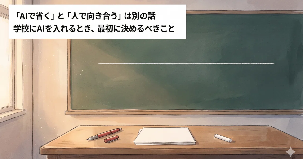 「AIで省く」と「人で向き合う」は別の話：学校にAIを入れるとき、最初に決めるべきこと｜PathOfRe