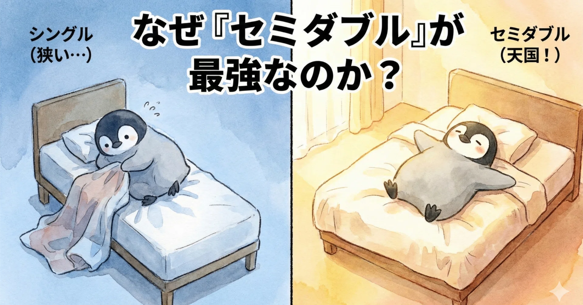 セミダブルベッドが一人暮らしに最強な理由【シングルと比較してみた 