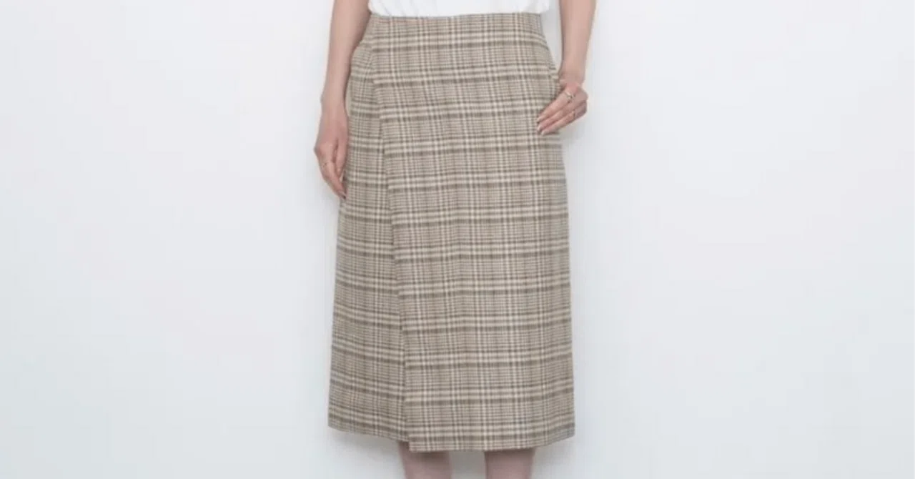 AURALEE AIRY SMOOTH CASHMERE SKIRT チェック AURALEE】力の抜けた上質さSILK LINEN NEP CHECK WRAP SKIRT｜THIRTY