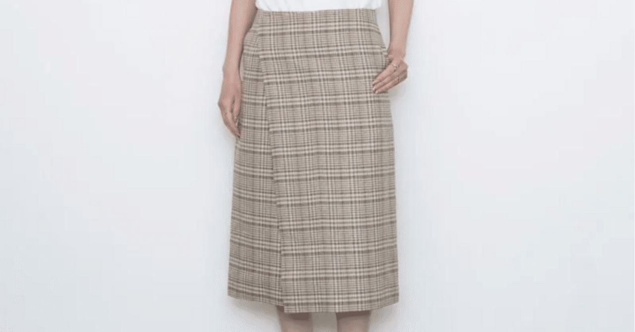 AURALEE】力の抜けた上質さSILK LINEN NEP CHECK WRAP SKIRT｜THIRTY