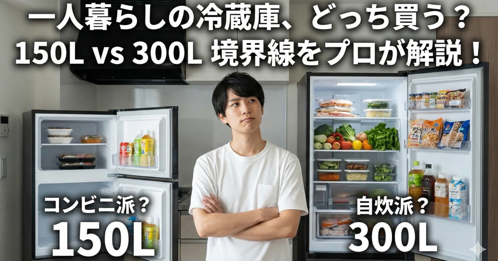 プロが回答】一人暮らしの冷蔵庫、150Lと300Lどっち?結論は「自炊頻度 プロが回答】一人暮らしの冷蔵庫、150Lと300Lどっち?結論は「自炊頻度