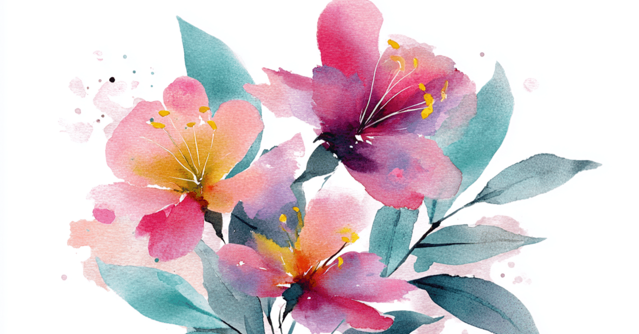 無料のAI画像】ナチュラルで美しいフラワーアートの水彩画をシェアし