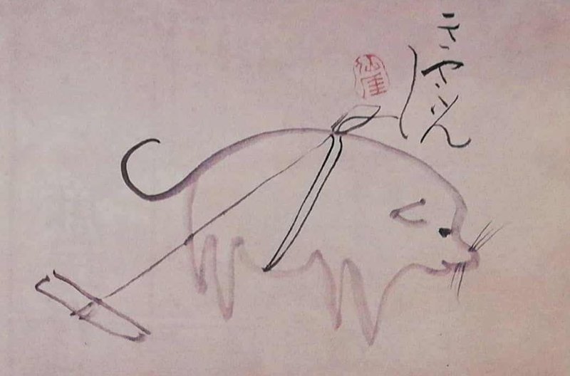 No 7 ふわふわ もふもふฅ ﻌ ฅ 日本画の犬と猫 Kazusa Note
