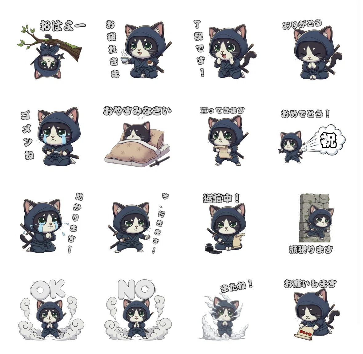 新キャラクター誕生！「忍猫にゃん丸」がLINEスタンプに登場！日々の