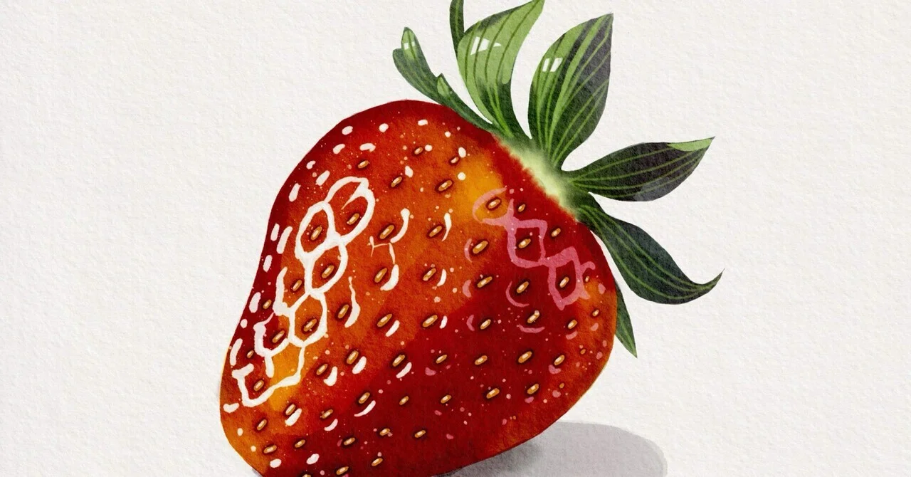 いちごの絵【デジタルイラスト練習】｜ピストル☆ハンドメイド