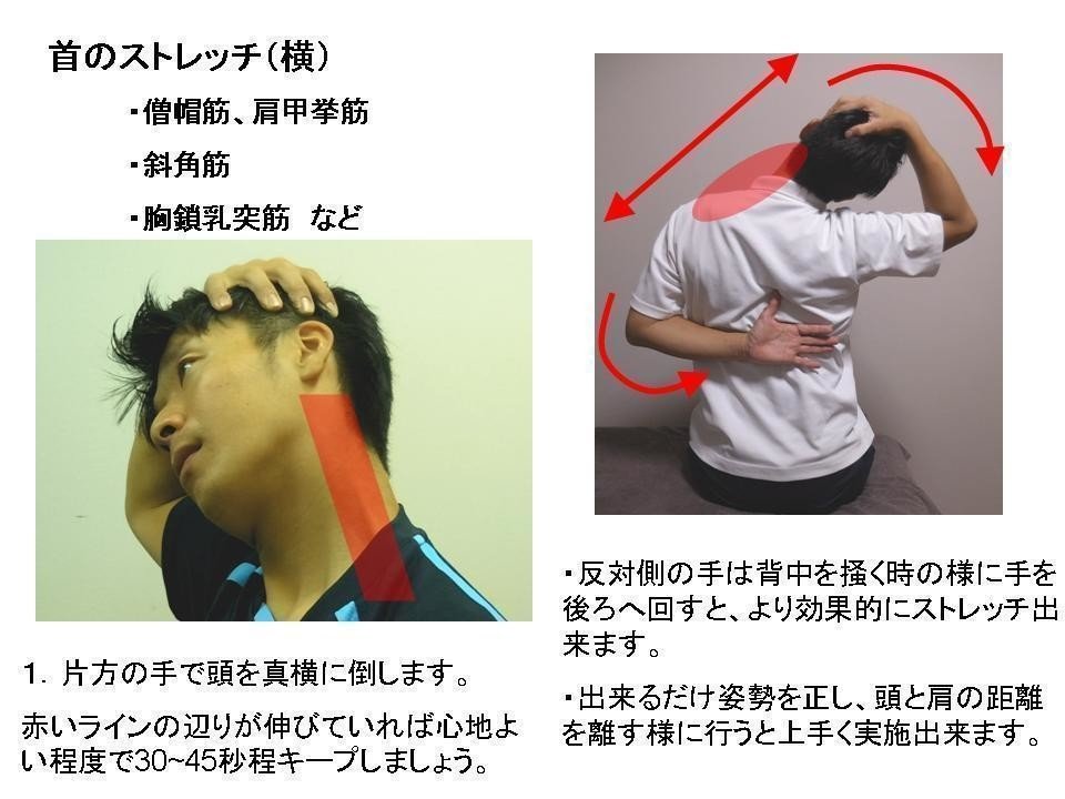 首 肩の疲労感 コリ に効果的なストレッチ まとめ ふじの整体研究所 Crea Conditioning Kyoto Note