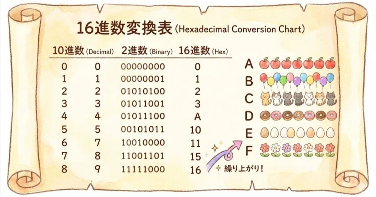 【IT基礎】「16進数の計算」が3分で分かる!A~Fの謎と、繰り上がりのルール|さくら|セキスペ×アウトプット