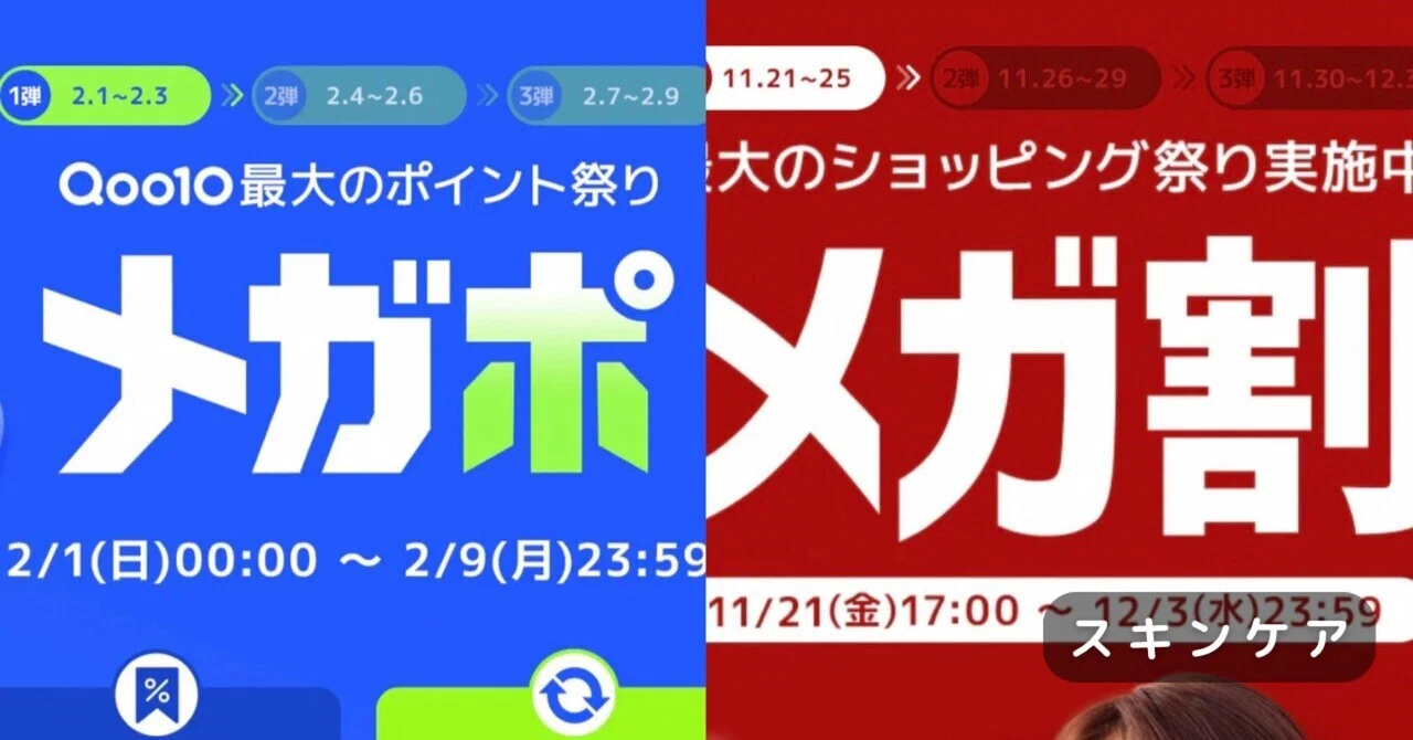 美容】Qoo10マニアが検証 | Qoo10メガポ・メガ割どちらがお得