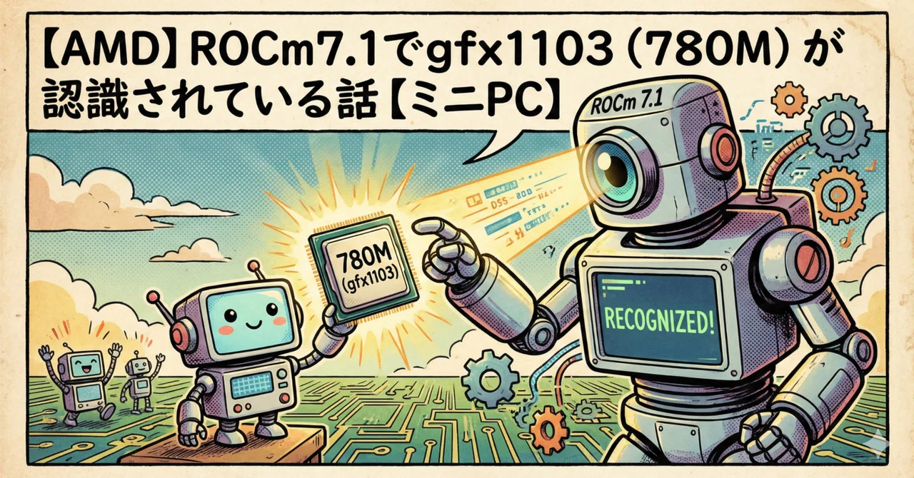 【AMD】ROCm7.1でgfx1103（780M）が認識されている話【ミニPC】｜東リ屋