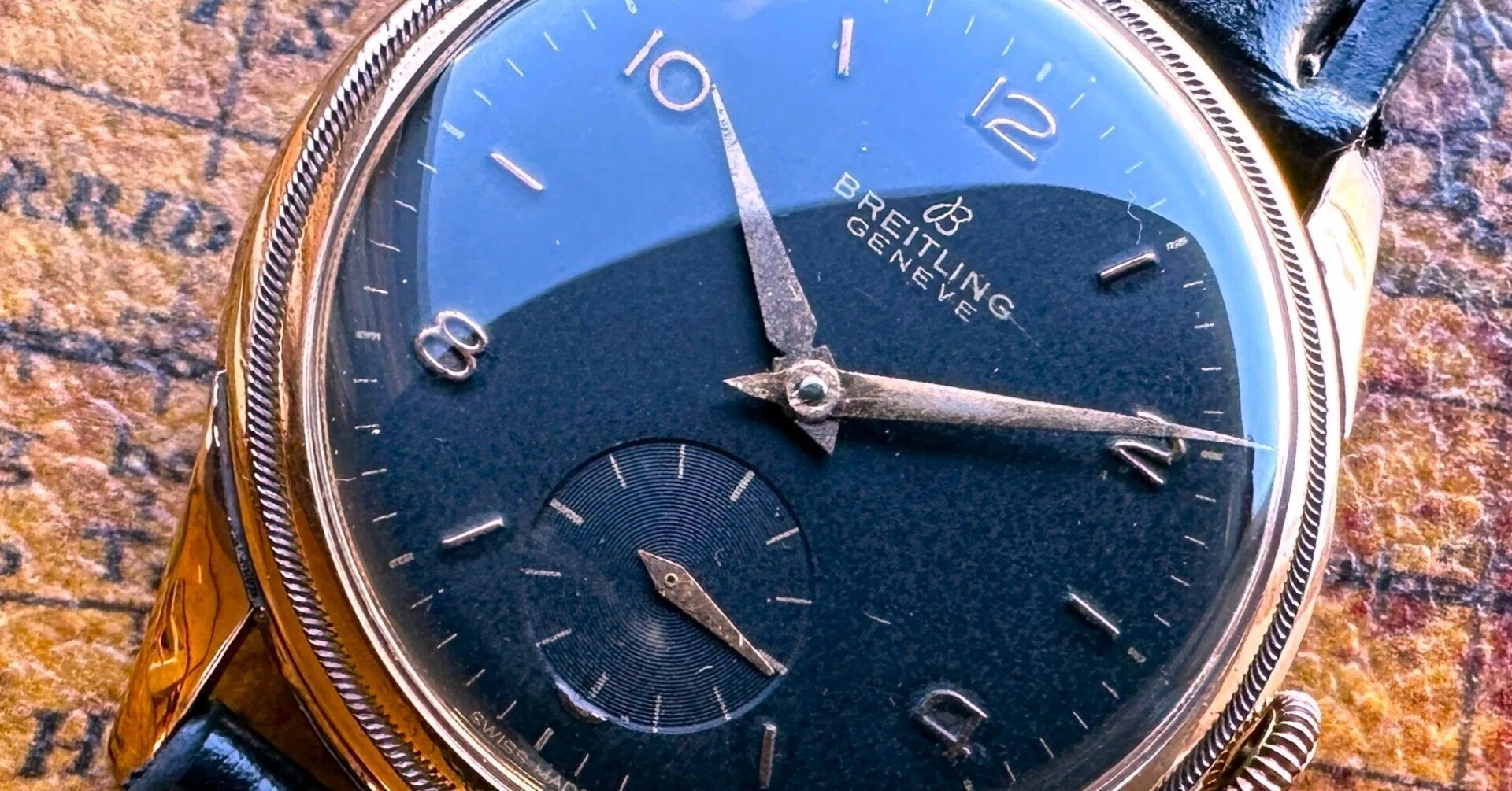 BREITLING アンティーク 自動巻腕時計 OH済【BREITLING GENEVE ブライトリング ジュネーヴ】 Unitas搭載