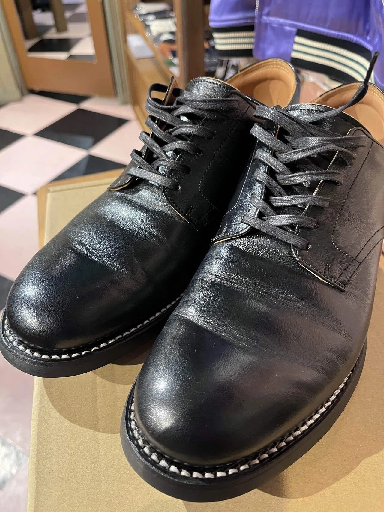 FLAT HEAD 高崎店】サービスマンシューズ👞 シワ入れの儀、やっていき