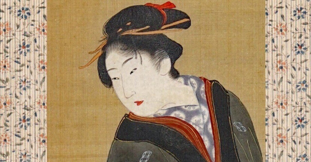 歌川国政、雪中芸妓歩行図、超希少・大判画集画、新品高級額装付 熟覧！ 歌川豊広「楼上の芸妓図」作品と表装 附、年代推定について