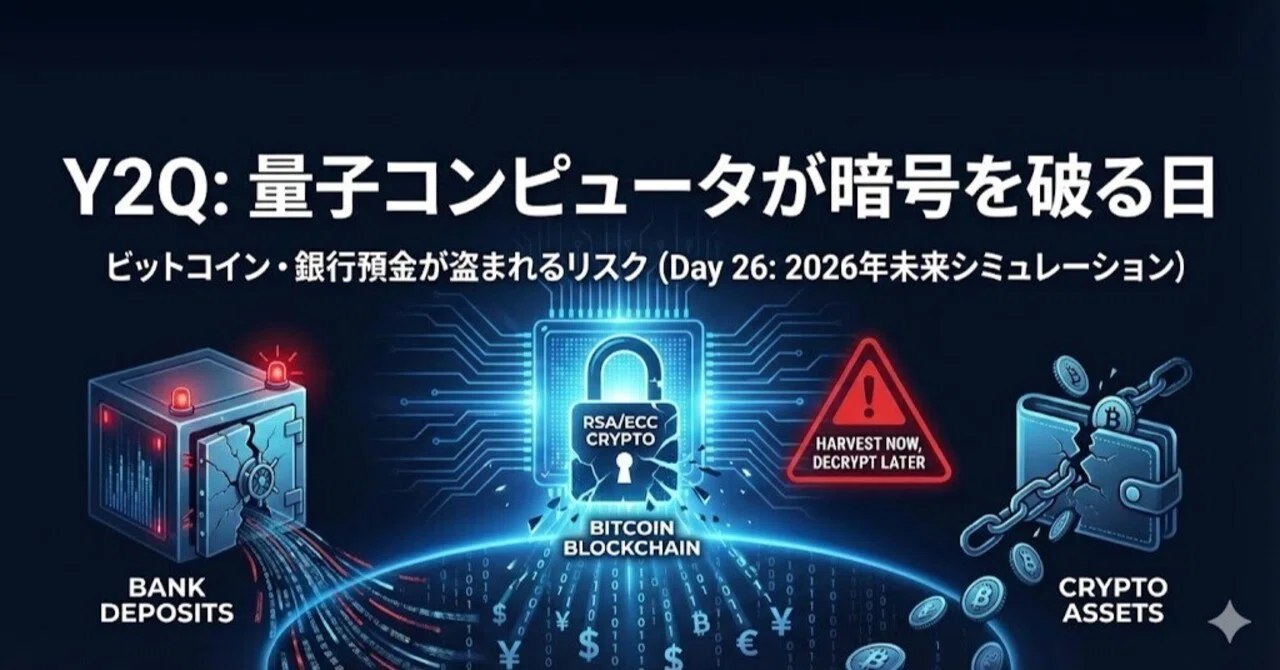 Day26:量子コンピュータが暗号を破る「Y2Q」問題。あなたのビットコインと銀行預金が盗まれるリスク｜本郷 ｜ 企業リスク・戦史戦略 / Hongo
