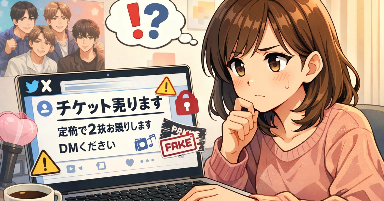 SNSで「チケット譲ります」を見たら要注意：チケット詐欺の手口｜NPO 