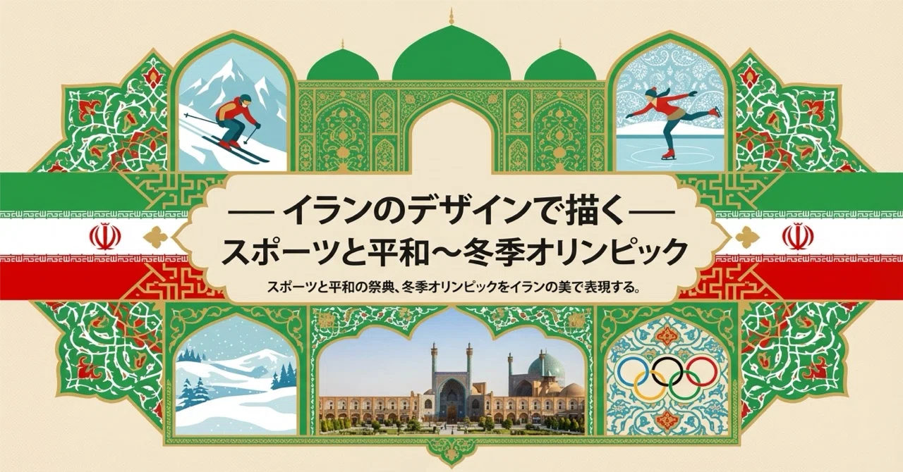 イランのデザインで描く「スポーツと平和〜冬季オリンピック」｜furoku