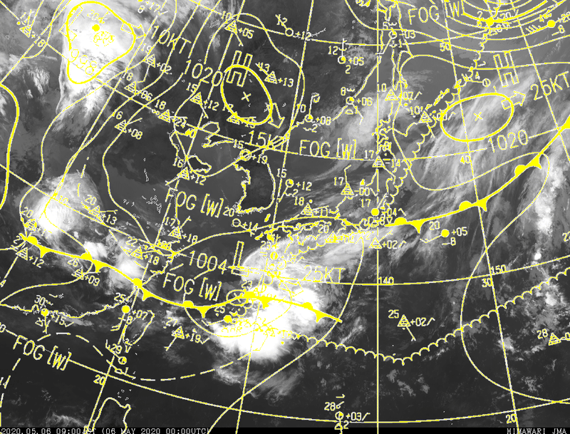 気象衛星画像に天気図を重ねてみる Canopus Note