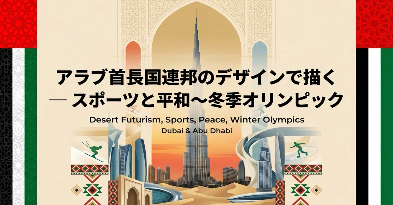 カット無し、アラブ首長国連邦、マナマ、美術シート cbj_s115_er アラブ首長国連邦のデザインで描く「スポーツと平和〜冬季オリンピック