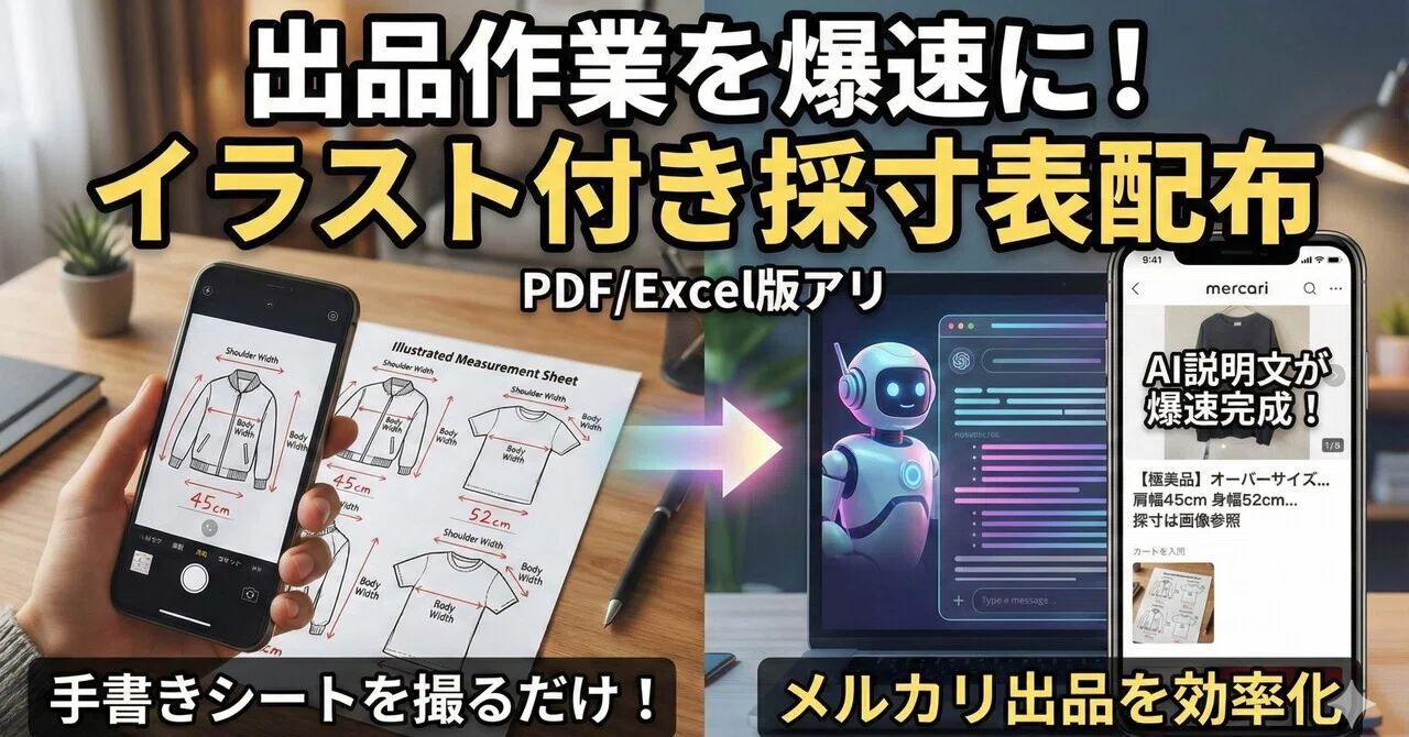 メルカリ】出品作業を爆速に！手書きシートを撮るだけでAI説明文が完成 