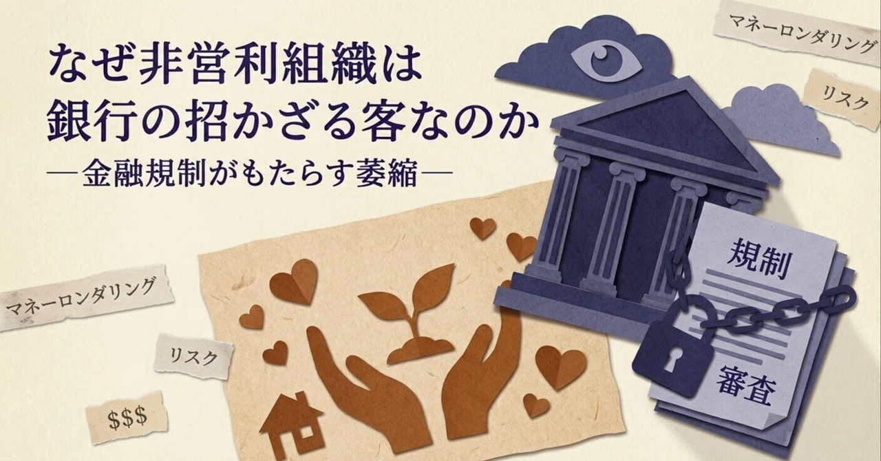 なぜ非営利組織は銀行の招かざる客なのか —金融規制がもたらす萎縮—｜非営利海外事情｜（一財）全国公益支援財団
