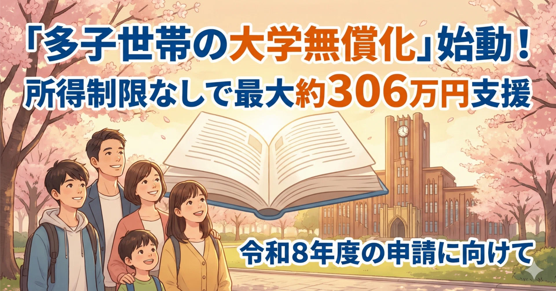 知らないと損】2025年度から始まった「多子世帯の大学等授業料無償化
