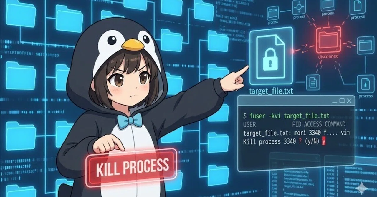 Linux】「Resource busy」を一撃解決。fuserコマンドでプロセスを特定 