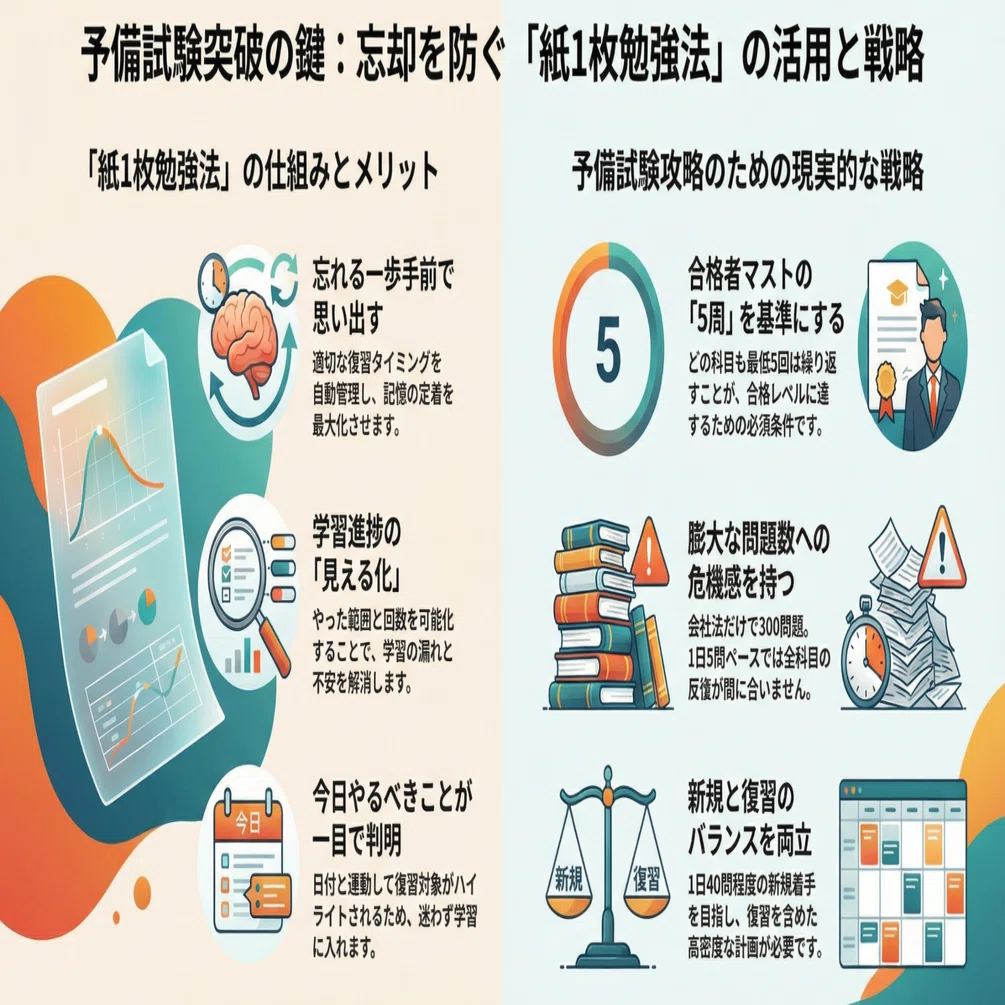 予備試験対策に「紙1枚勉強法」をやろうとしたらヤバイことに気づいた