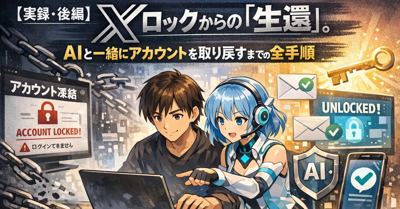 戒めアカウント様 実録・後編】𝕏アカウントロックからの「生還」。AIと一緒にアカウント