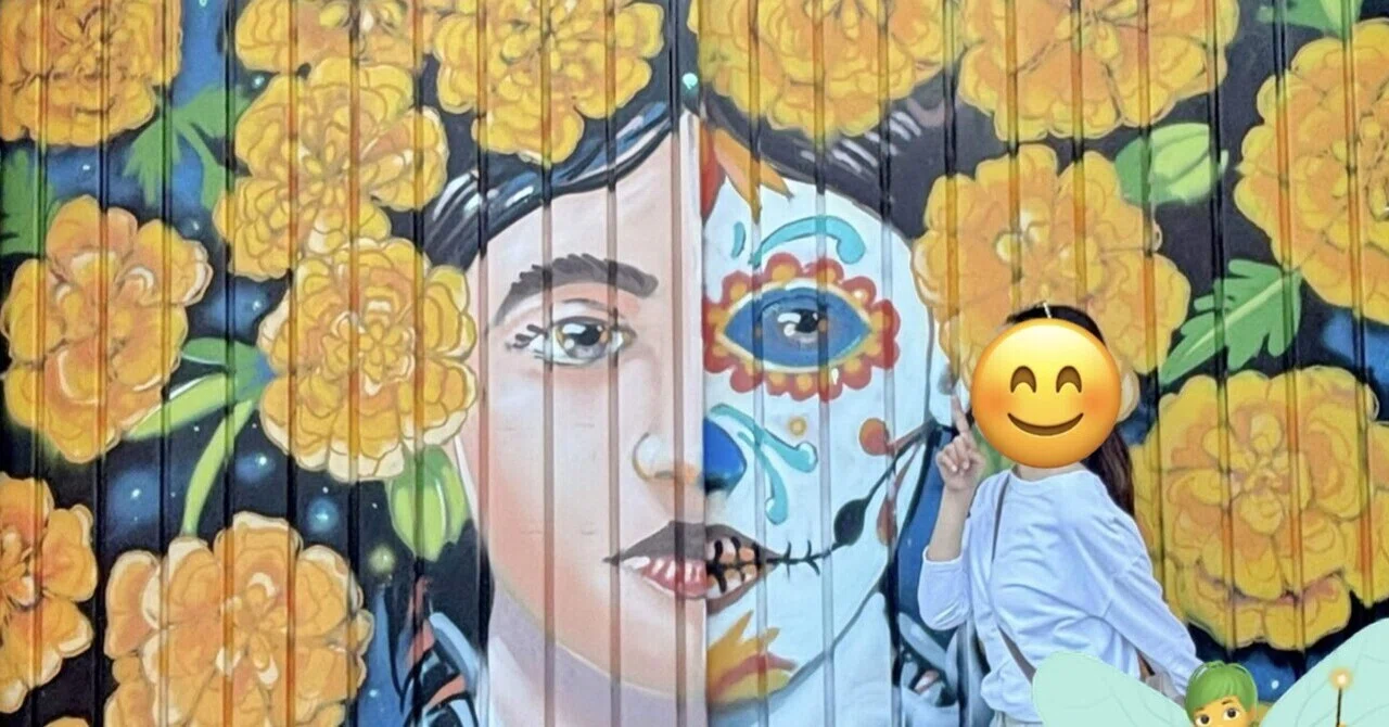 オアハカ🇲🇽ハラトラコ｜アラフォーが壁画の前で撮影とポージングを