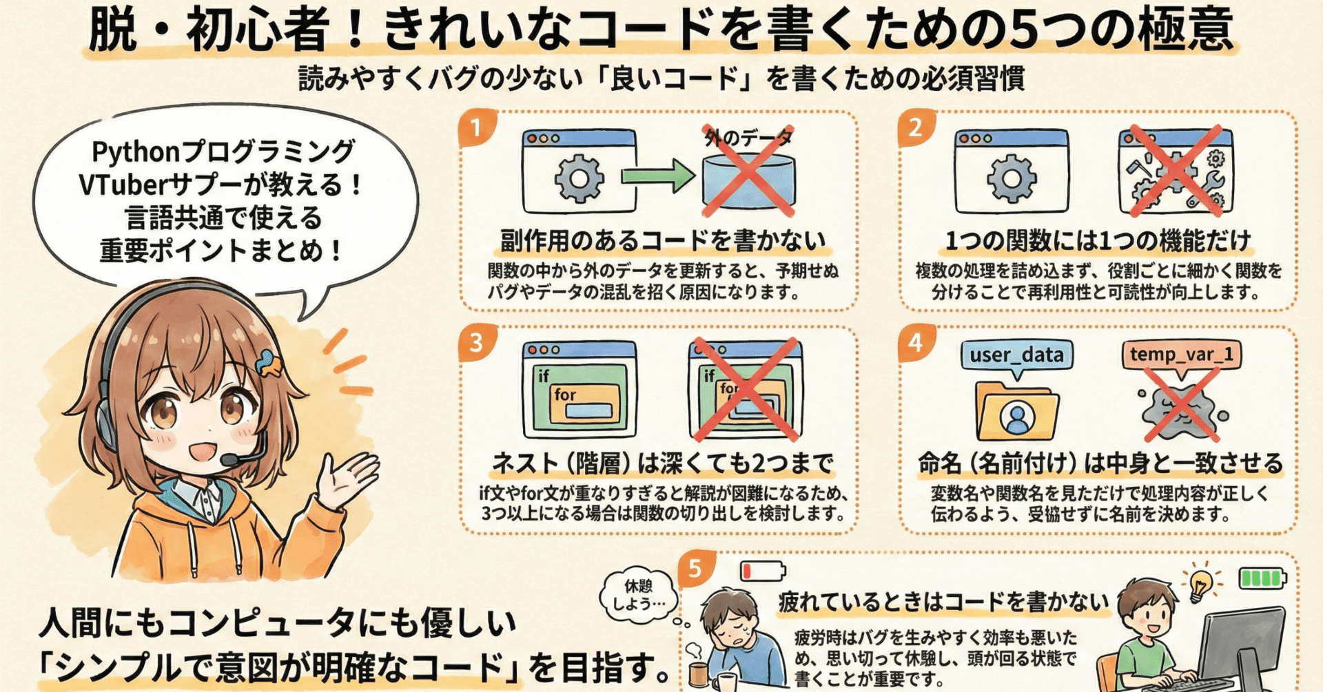 Pythonサイト要約_サプーYT_【脱・初心者】読みやすいコードはここが