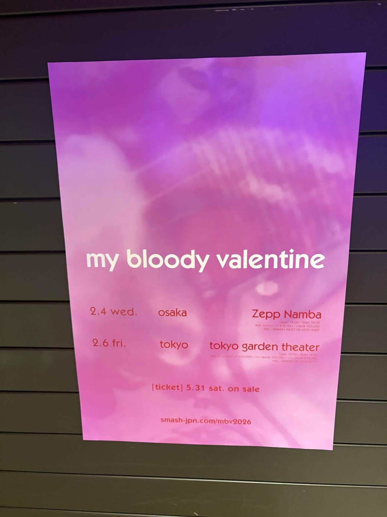 my bloody valentine@東京ガーデンシアター 20260206｜わら(Daisuke