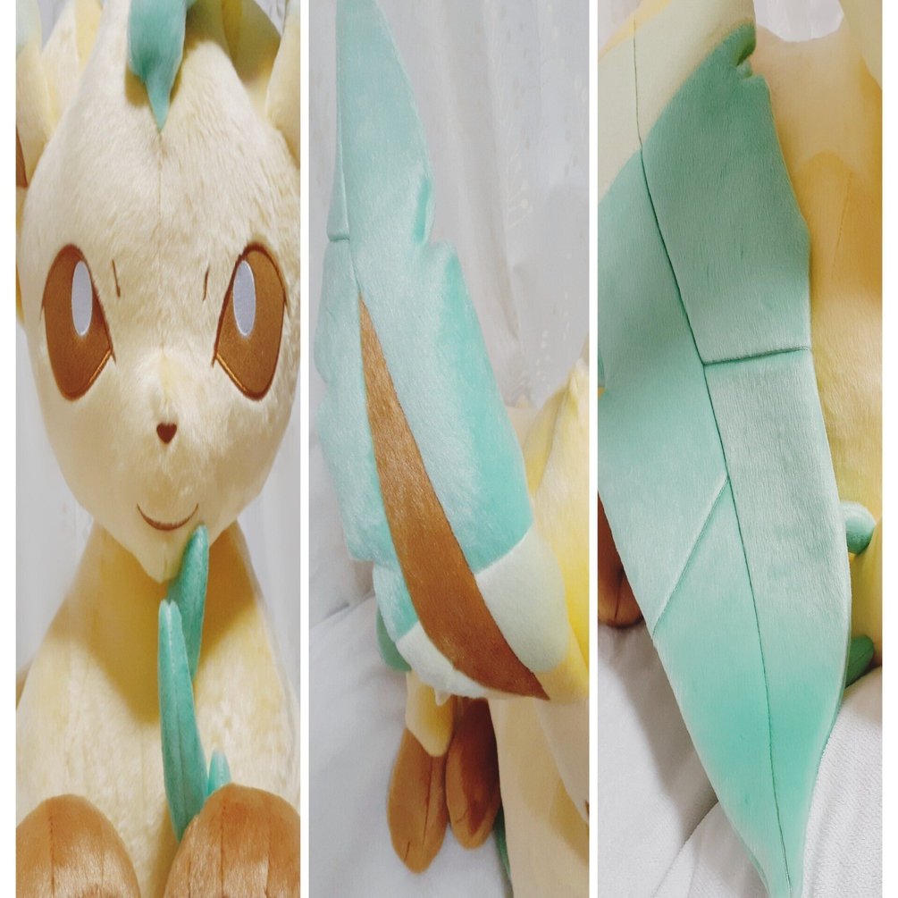 等身大リーフィアぬいぐるみ(寝そべり)を愛でる｜サエリ@リーフィアを