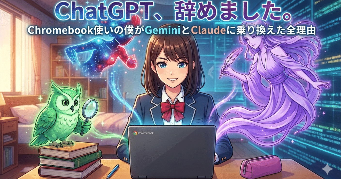 ChatGPT、辞めました。Chromebook使いの僕がGeminiとClaudeに乗り換え