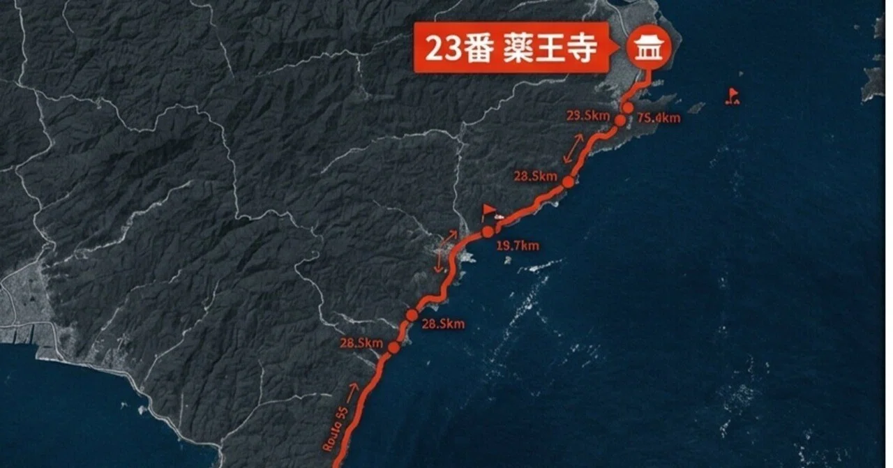 歩ける気がしない2026年四国お遍路シミュレーション 二十三番薬王寺