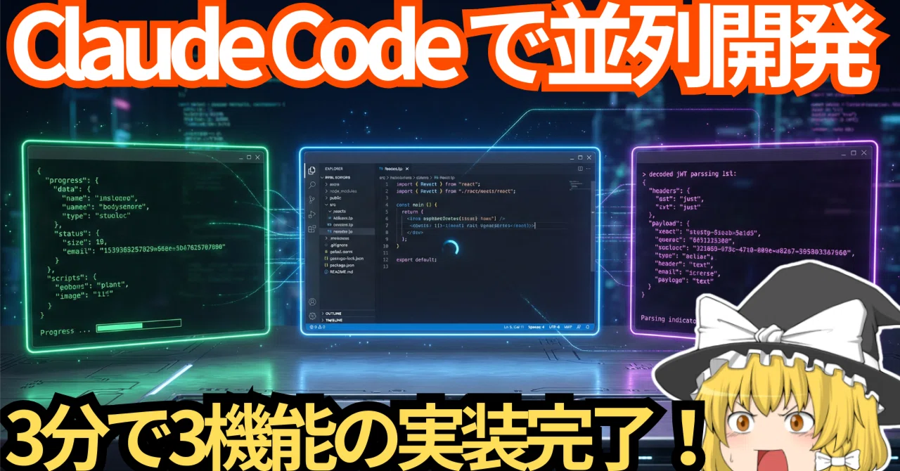 Claude Code開発者直伝の「並列開発」で、3分×3機能を同時実装してみた