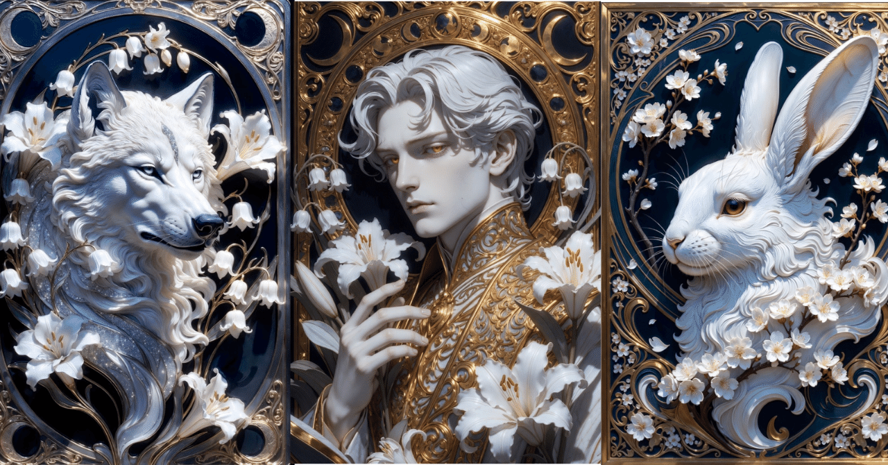 AI画像生成で作る「アール・ヌーヴォー大理石レリーフ」プロンプト配布