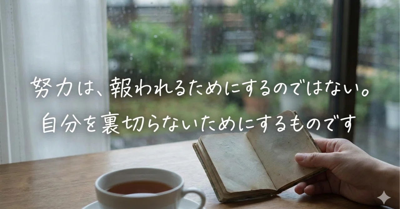 報われるために努力するんじゃないの? ―― あたまがフリーズする心のお薬|さとうです