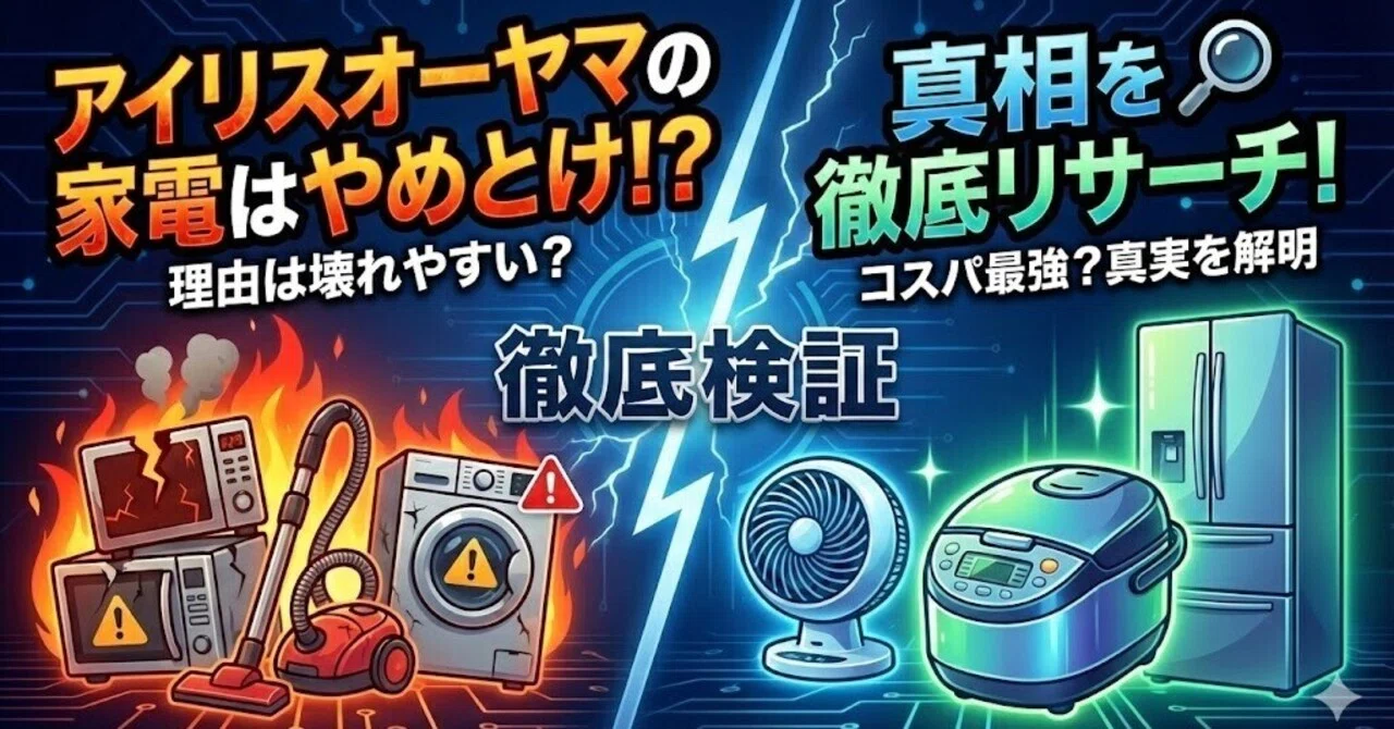 アイリスオーヤマの家電はやめとけ！理由は壊れやすいことが原因？真相 