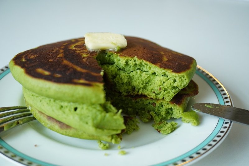 ヘルシーなのに満足度が高い 抹茶米粉パンケーキの作り方 グルテンフリー なまっちゃ Note