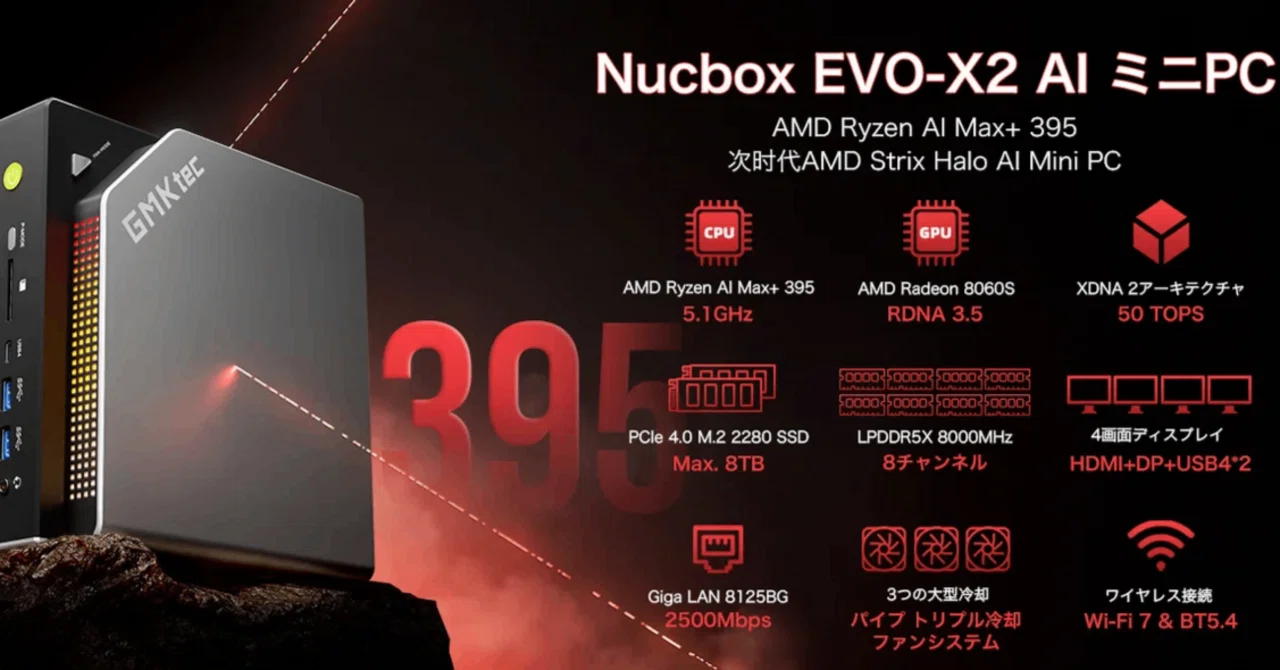 GMKtec EVO-X2徹底解説】Ryzen AI Max+ 395の衝撃！最大96GB VRAMで
