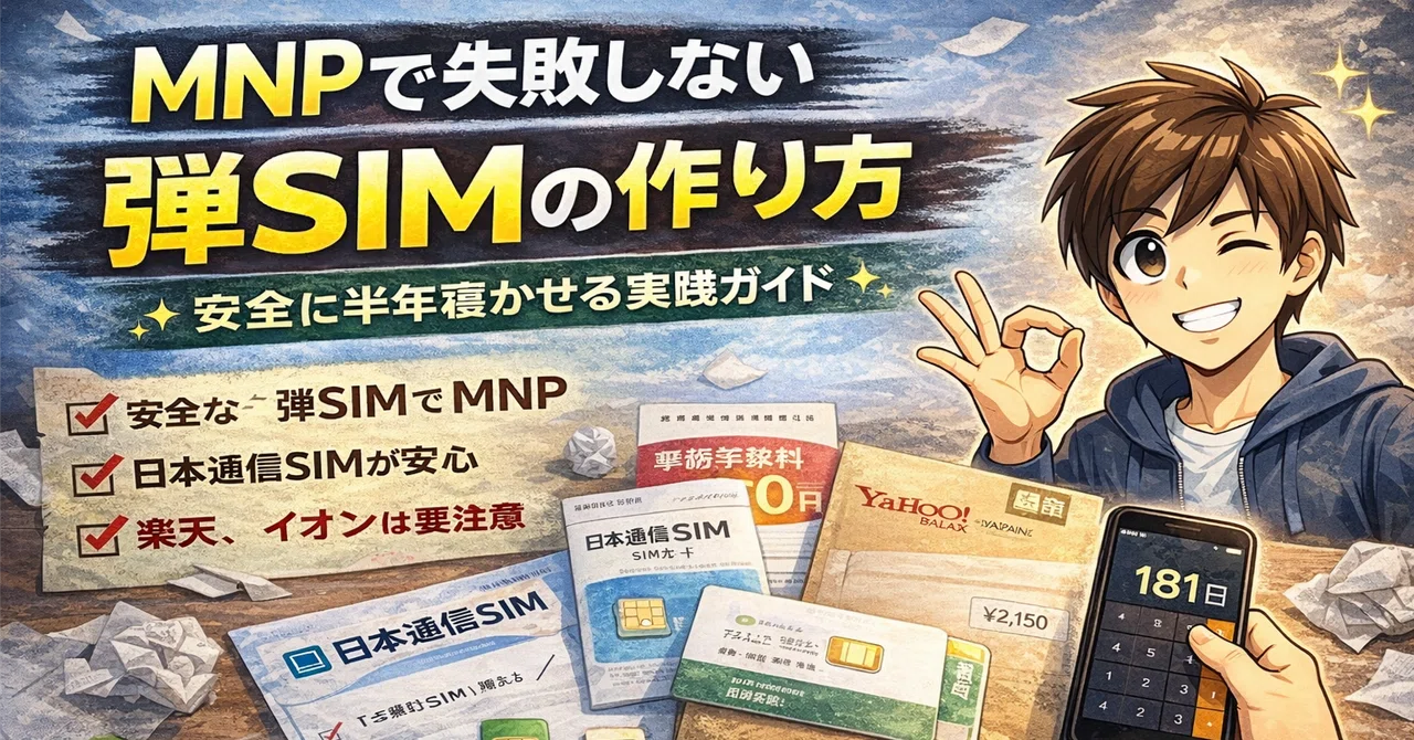 MNPで失敗しない「弾SIM」の作り方｜安全に半年寝かせる実践ガイド｜MNP山田｜10回線運用