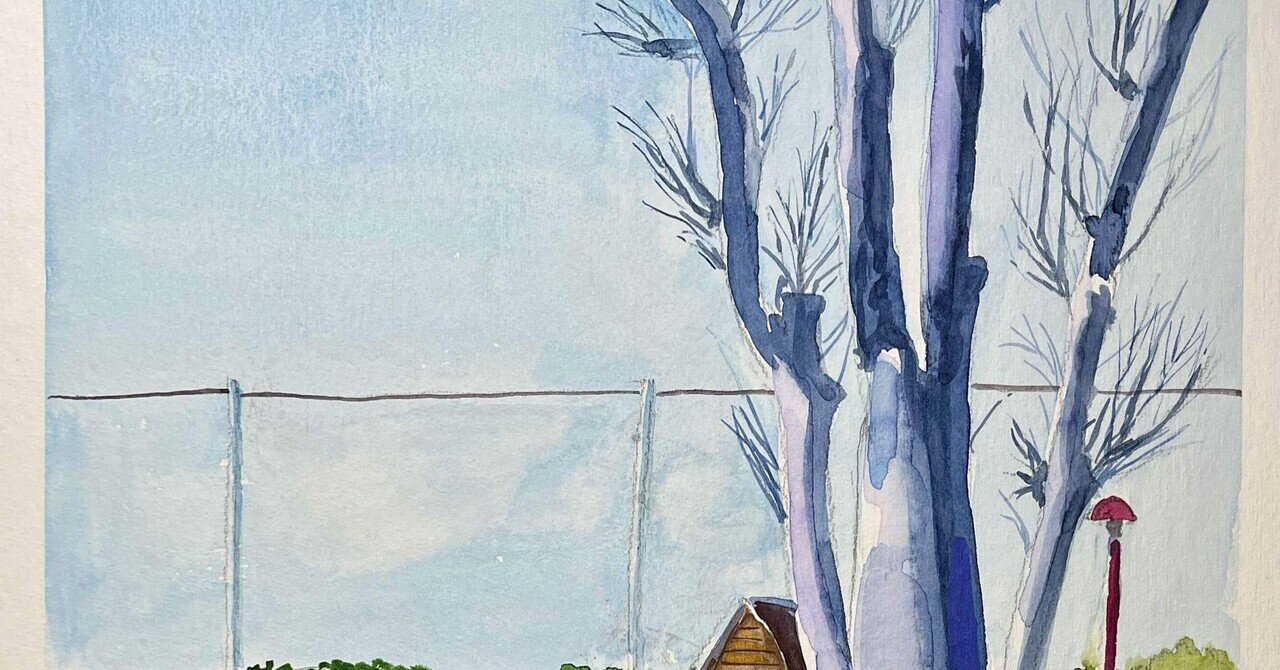 描きました：冬の公園｜ちびす