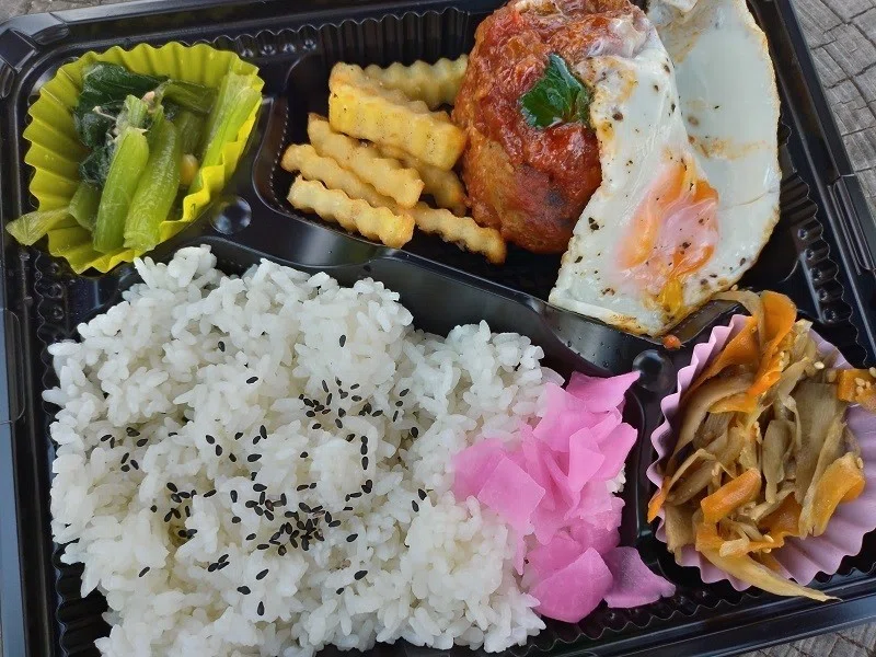 神崎川 三津屋にあるお弁当屋さん キッチン スイカ でお昼ご飯 ワンコイン500円の煮込みハンバーグ弁当を購入しました お肉がたくさん使われた厚みのあるとても美味しいハンバーグでした Http まるぞう Note